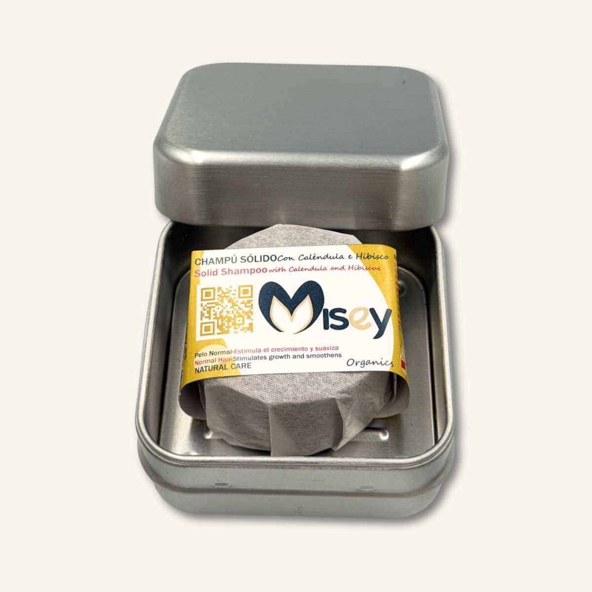 Pack viaje champú sólido natural y jabonera de viaje Misey.