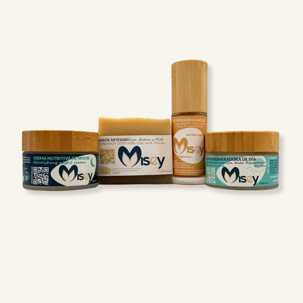 Rutina completa Misey de día y noche para un cuidado integral y natural de la piel.