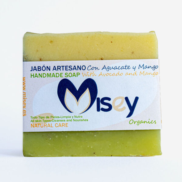 jabón artesano con aguacate y mango